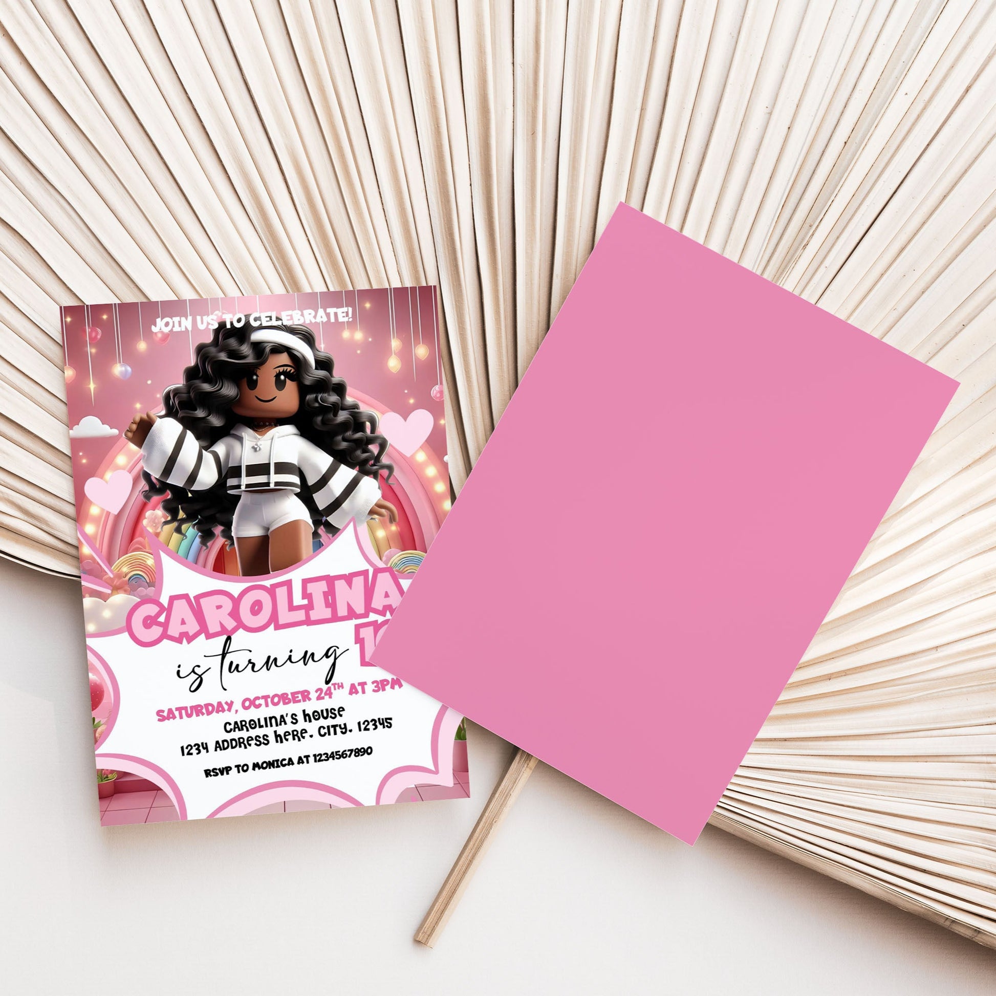 Roblox Girl Birthday Invitation