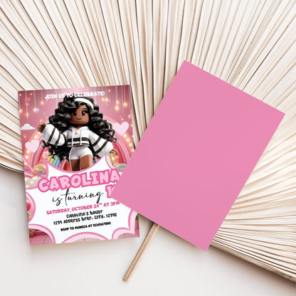 Roblox Girl Birthday Invitation