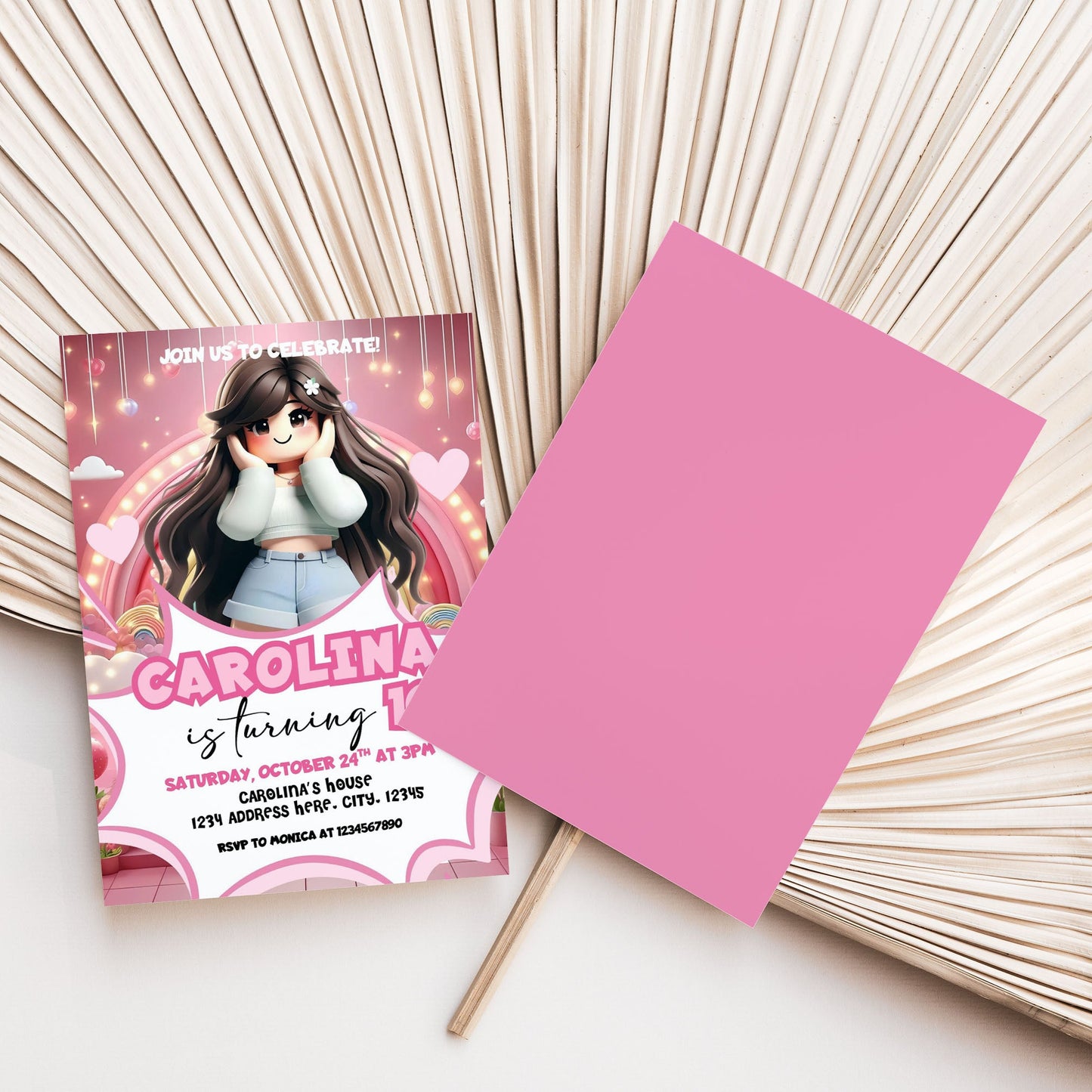 Roblox Girl Birthday Invitation