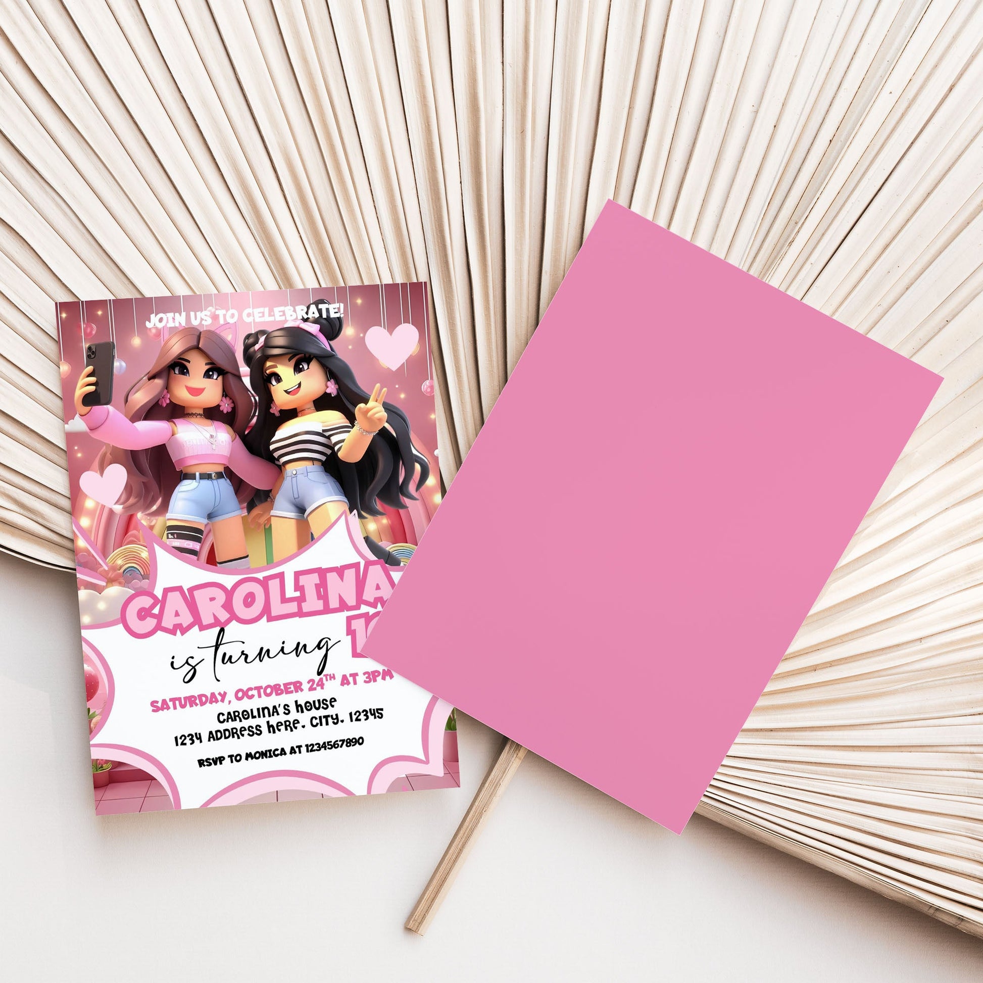 Roblox Girl Birthday Invitation