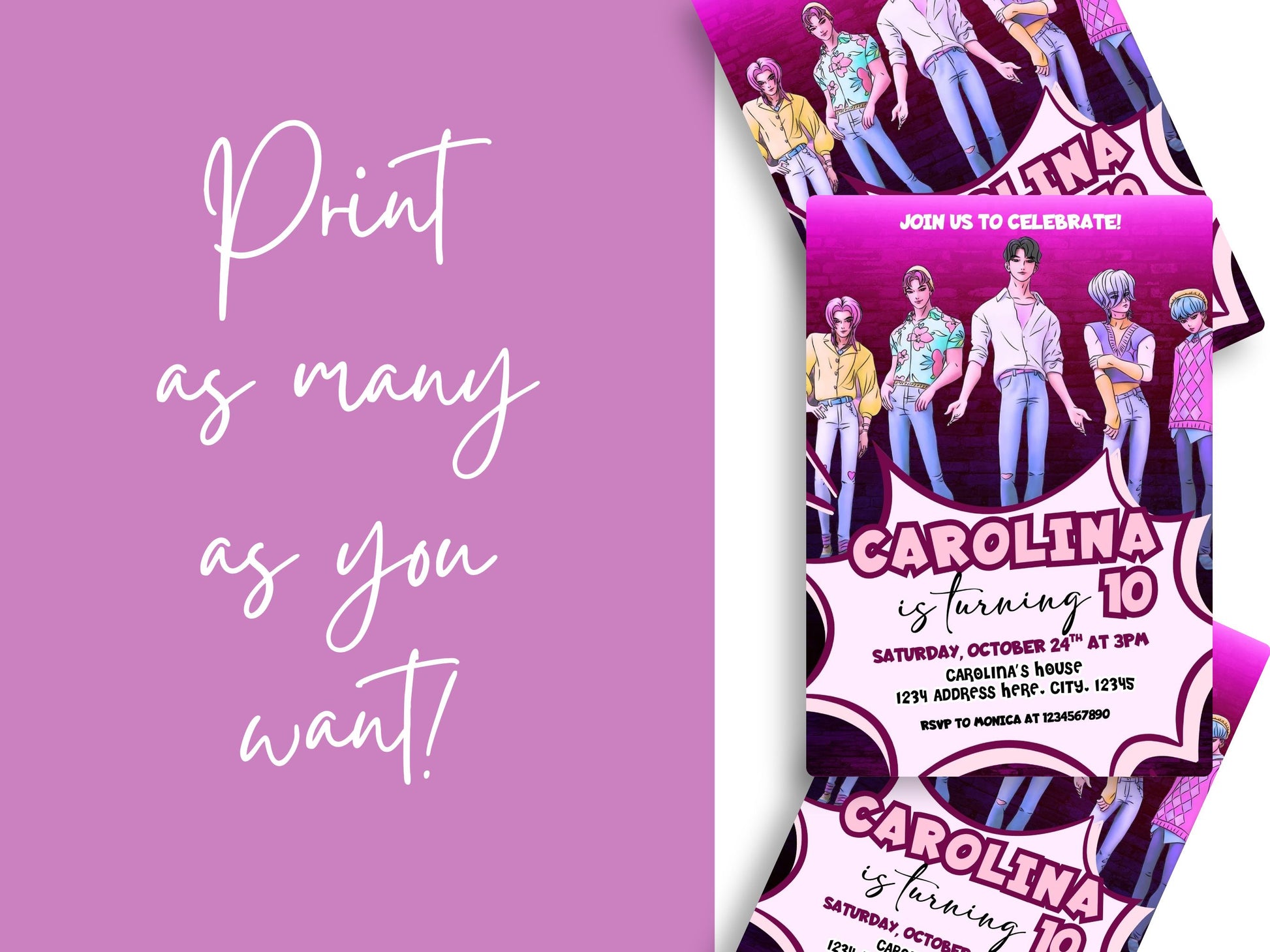 Editable boys birthday invitation template