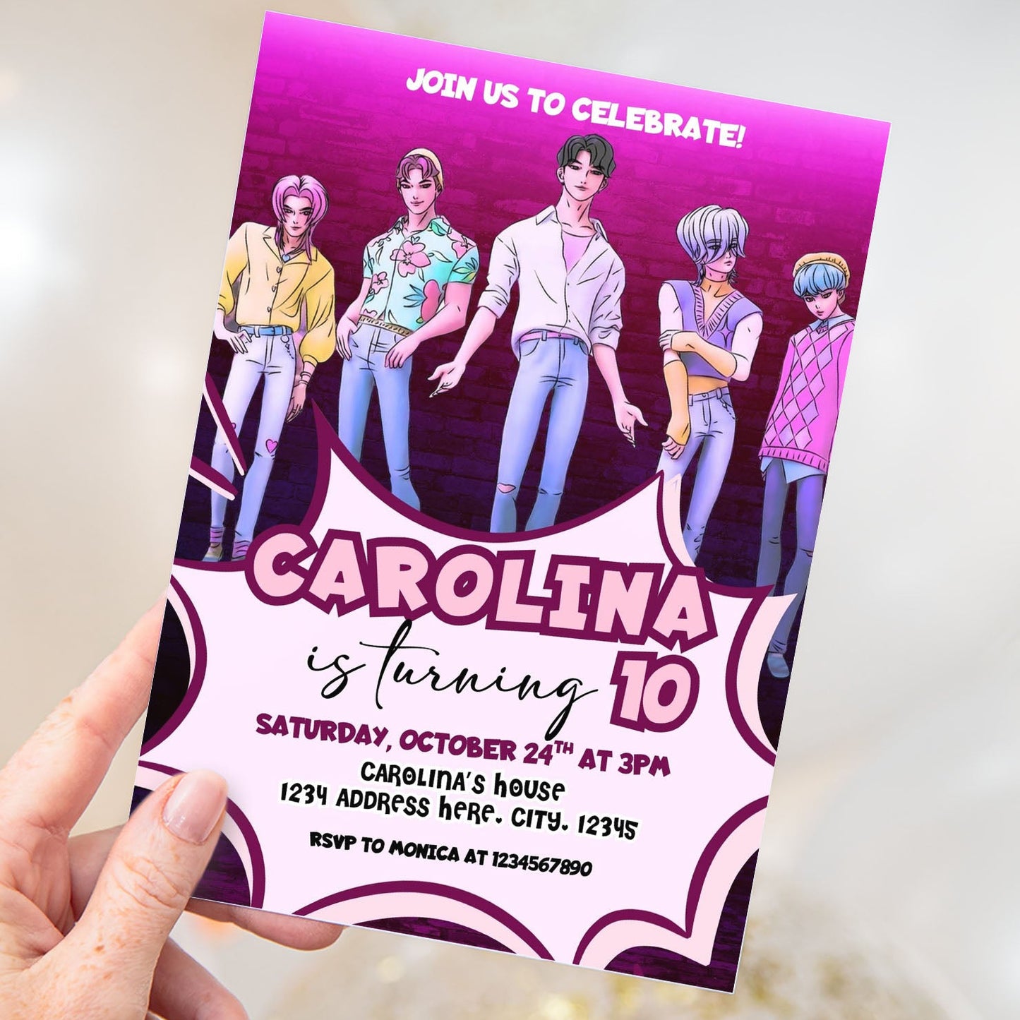 Editable boys birthday invitation template