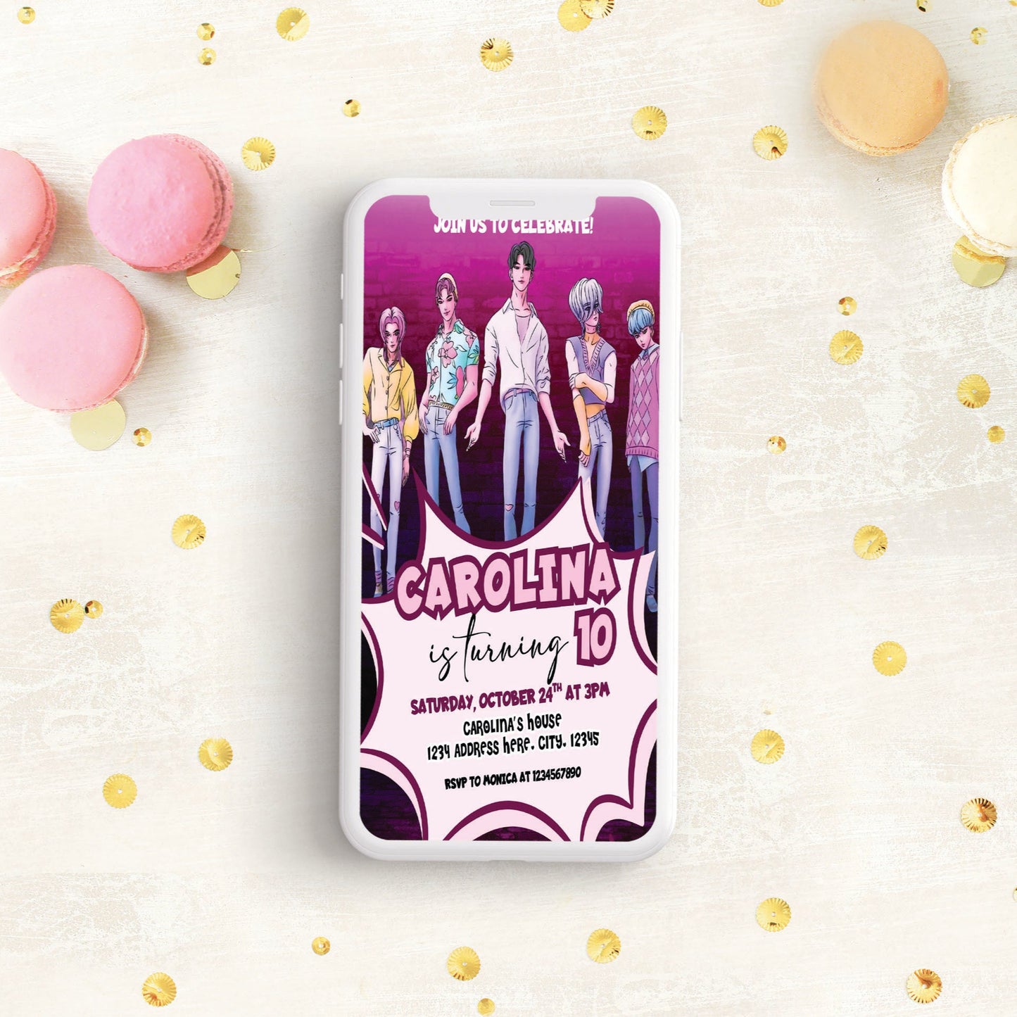 Editable boys birthday invitation template