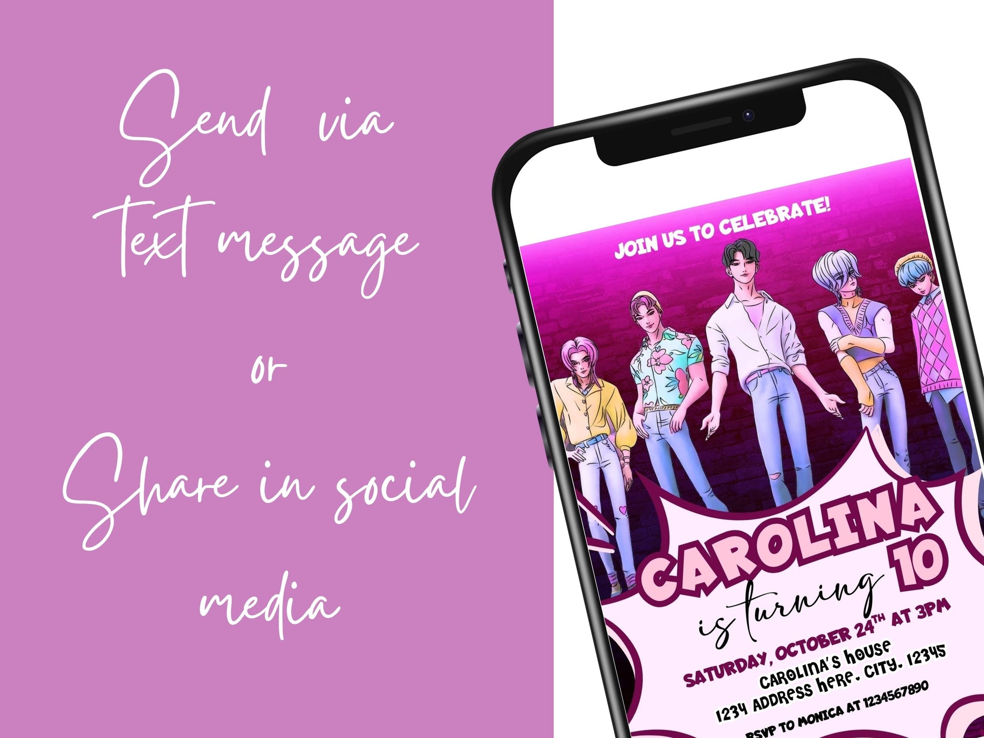 Editable boys birthday invitation template