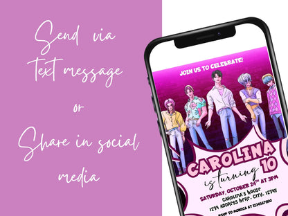 Editable boys birthday invitation template