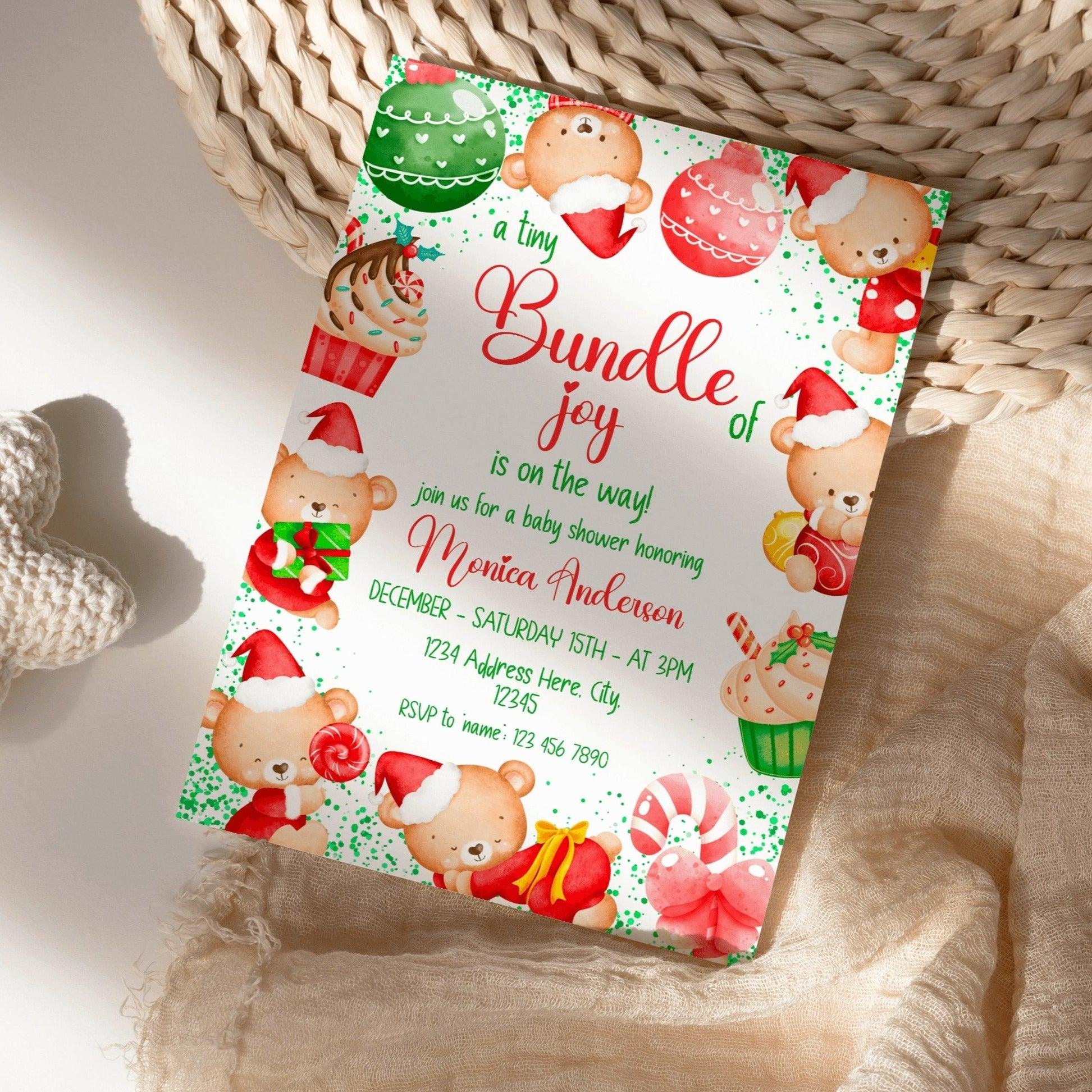 Invitación navideña para baby shower – Mama Life Printables