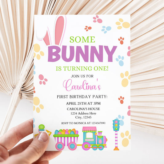 Easter First Birthday Invitation
