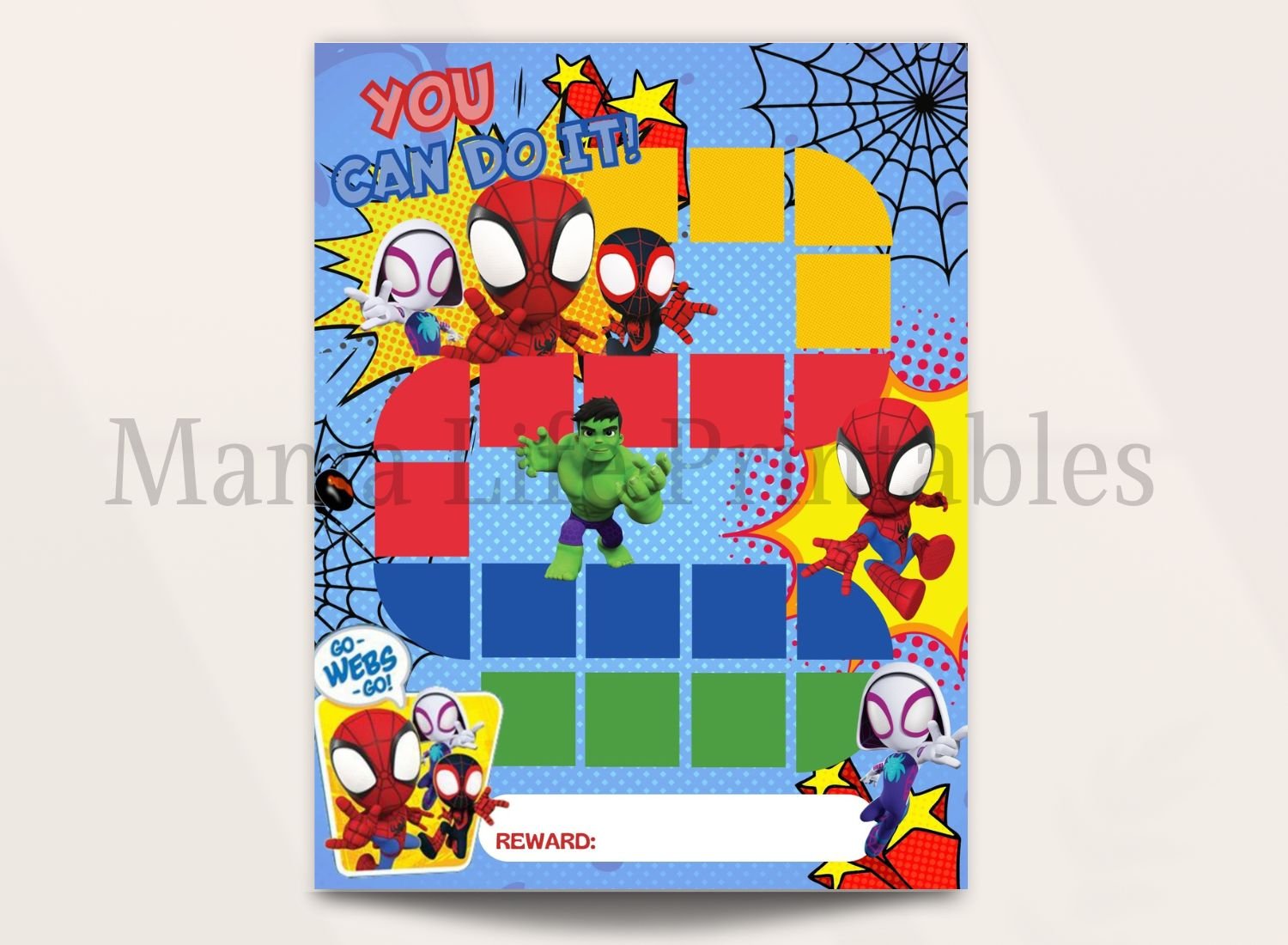 Spider-man Sticker Chart - Kids Reward Chart - Mama Life Printables