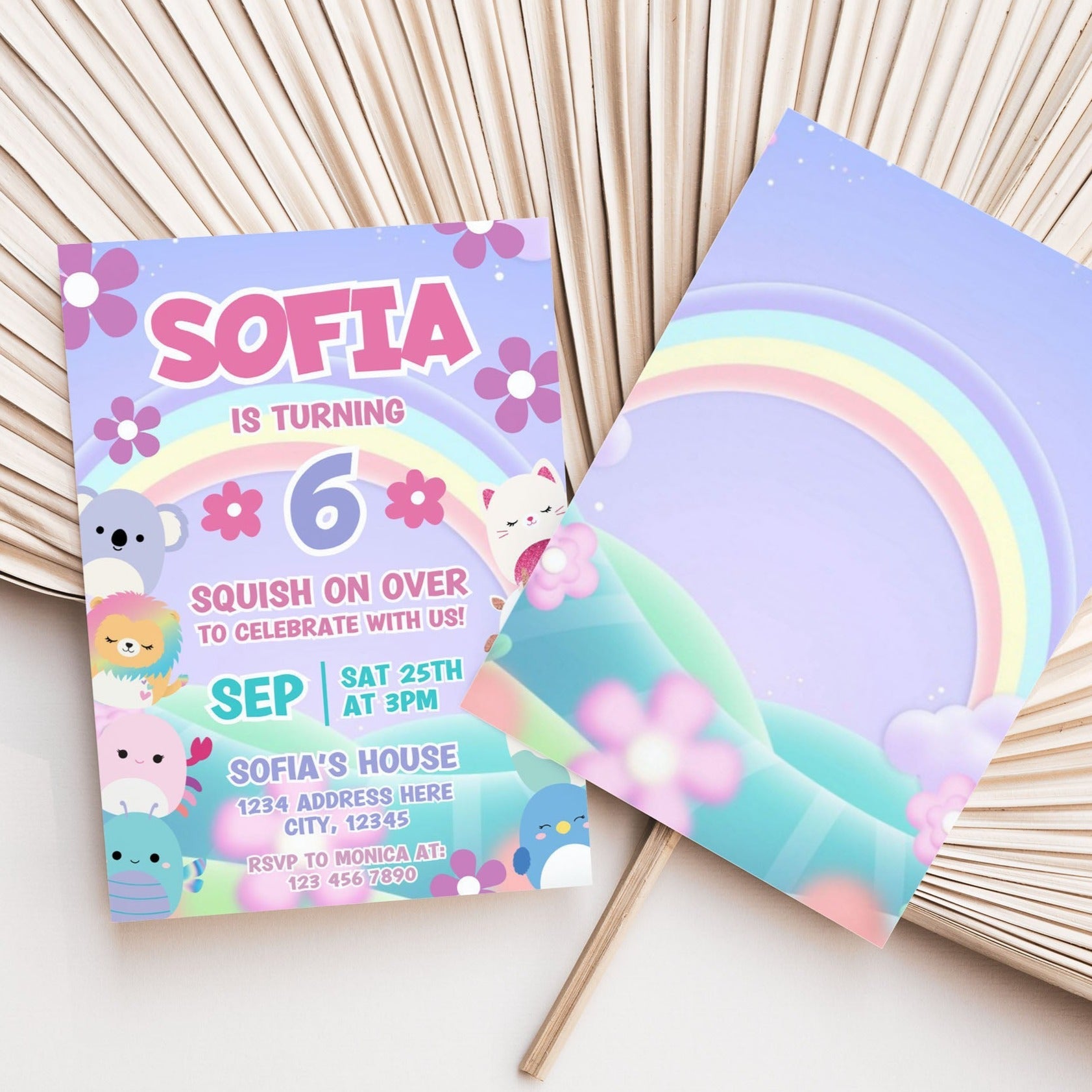 Squishmallows Birthday Invitation - Canva Template - Invitations - Mama Life Printables