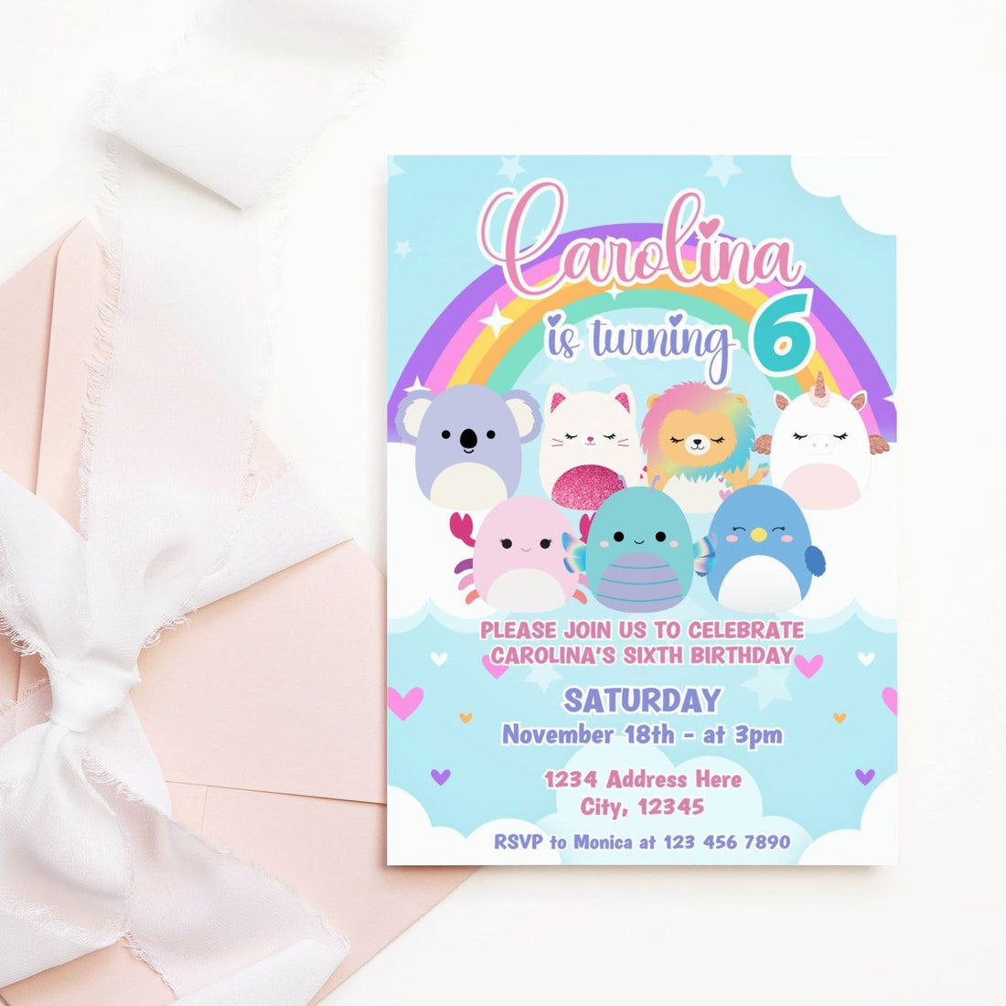 Squishmallows Birthday Invitation – Mama Life Printables
