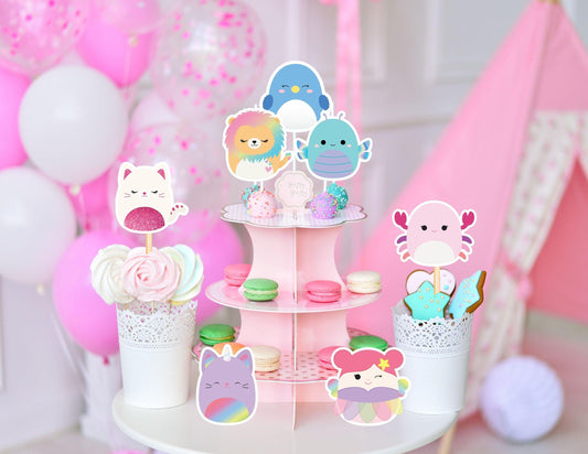 Squishmallows Cupcake Toppers - Toppers - Mama Life Printables