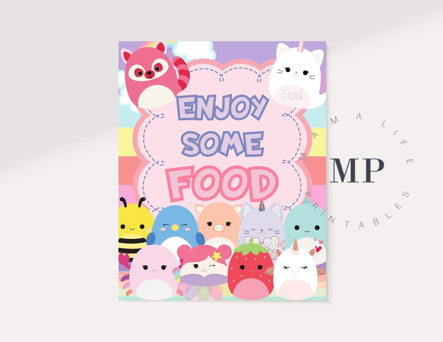Squishmallows Party Signs - Party Signs - Mama Life Printables