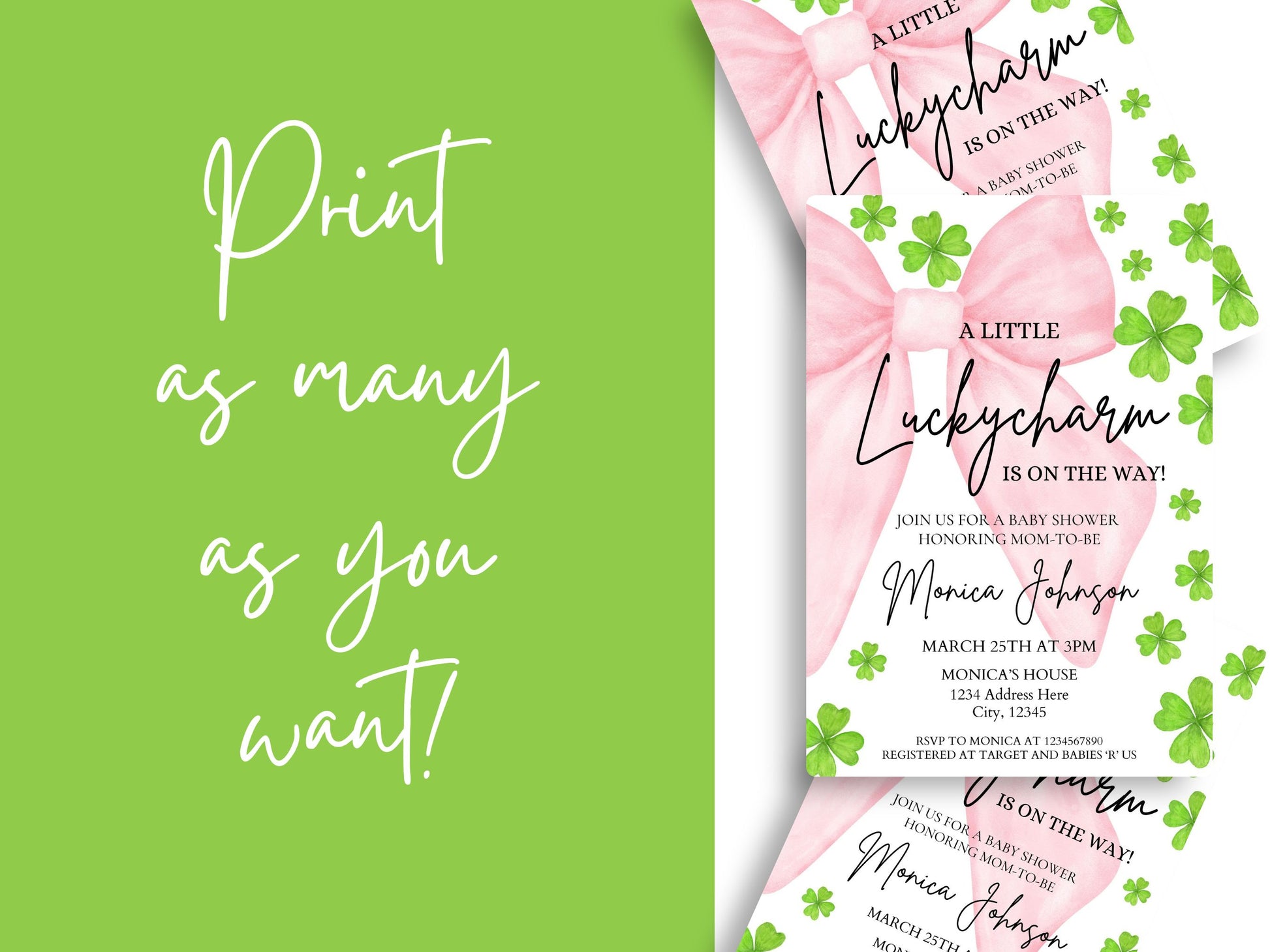 St. Patrick’s Day baby shower invitation
