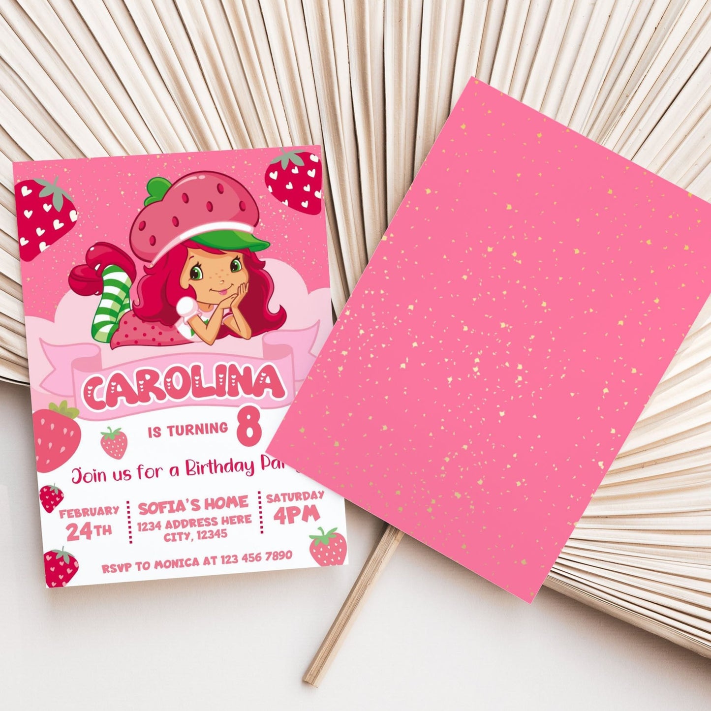 Strawberry Shortcake party invitation template