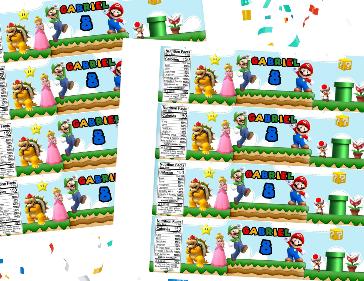 Super Mario Water Bottle Labels – Mama Life Printables