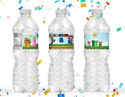 Super Mario Water Bottle Labels - Party Favors - Mama Life Printables