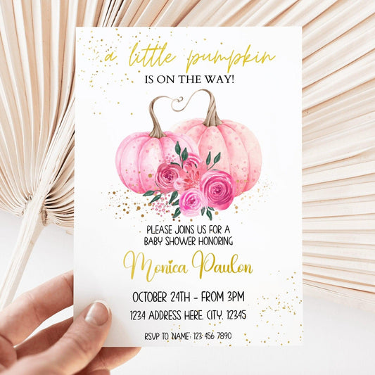 Thanksgiving Baby Shower Girl Invitation - Invitations - Mama Life Printables