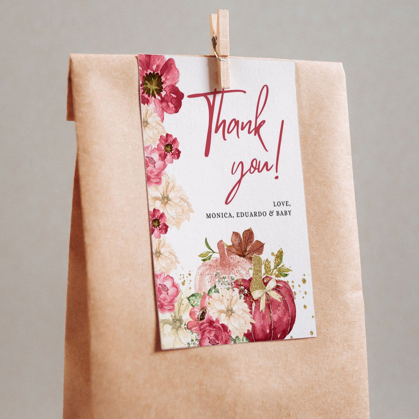 Thanksgiving Baby Shower Invitation & Thank You Card - Invitations - Mama Life Printables