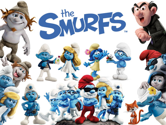 Pacote de Cliparts PNG dos Smurfs – 59 Imagens Transparentes para Artesanato, Sublimação e Decoração de Festas