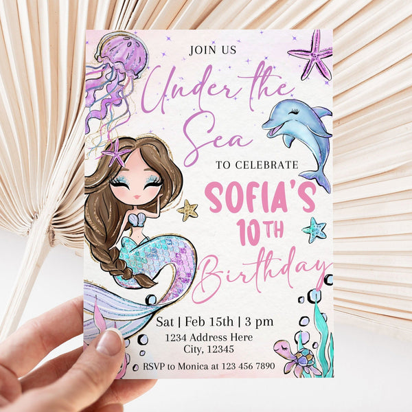 Editable Mermaid Invitation Template – Mama Life Printables