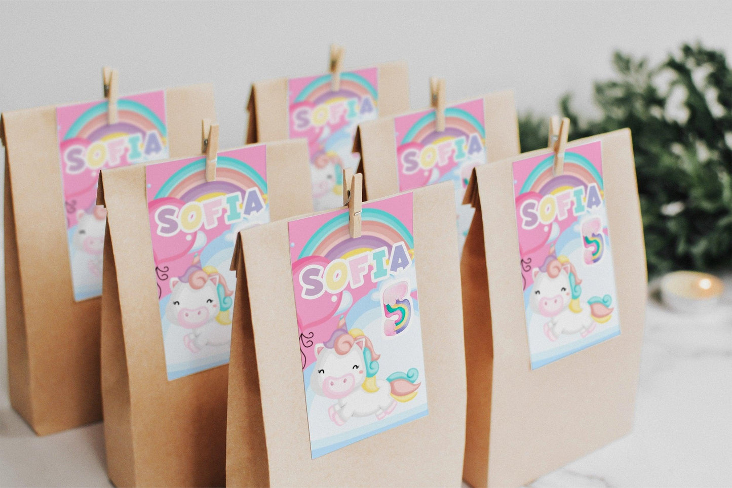Unicorn and Rainbow Favor Bag Labels - Party Favors - Mama Life Printables