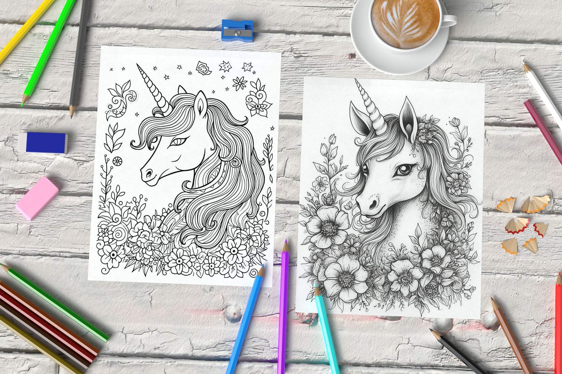 Unicorn Coloring Pages for Adults - 100 Pages - Coloring Pages - Mama Life Printables