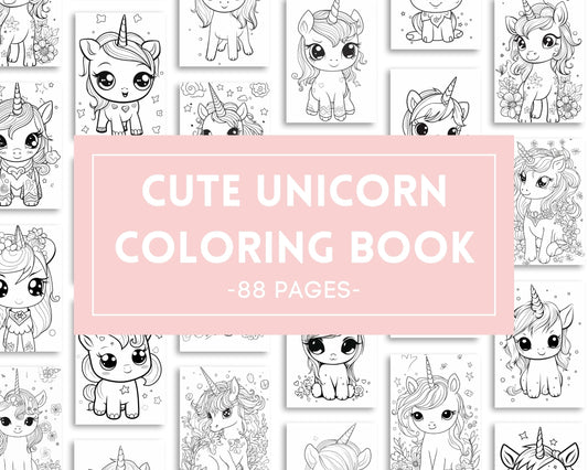 Unicorn Coloring Pages for Kids - 88 Pages - Coloring Pages - Mama Life Printables