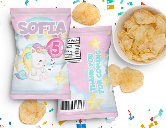 Unicorn Printable Chip Bag - Party Supplies - Mama Life Printables