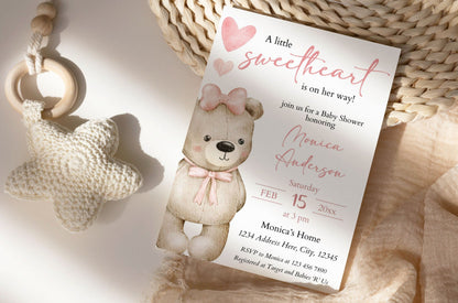 Valentine's Day Baby Shower Invitation - Canva Template - Invitations - Mama Life Printables