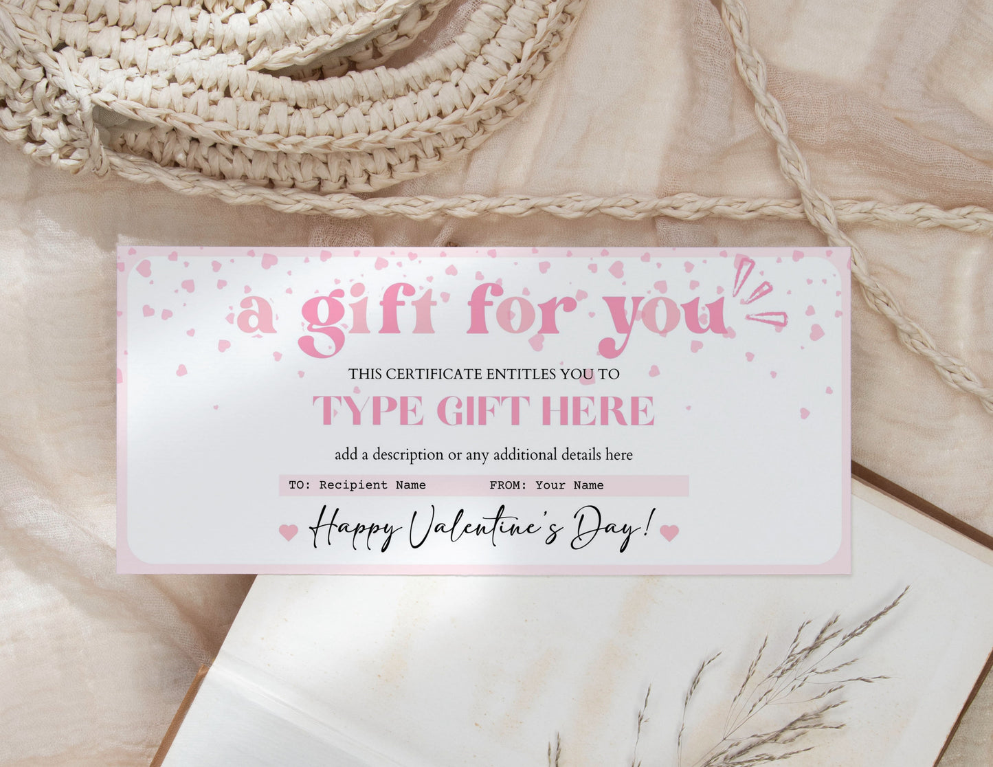 Valentine's Day Gift Certificate Template - Gift Ticket - Mama Life Printables