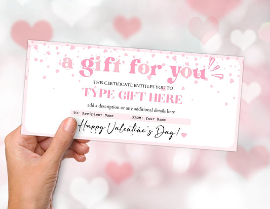 Valentine's Day Gift Certificate Template - Gift Ticket - Mama Life Printables