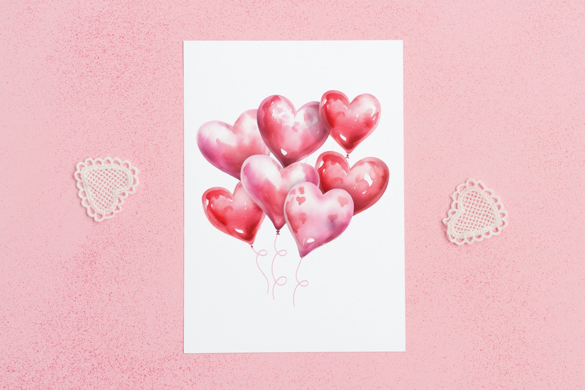 Valentine's Day Heart-Shaped Balloons Clipart | High-Quality PNG - Digital Artwork - Mama Life Printables