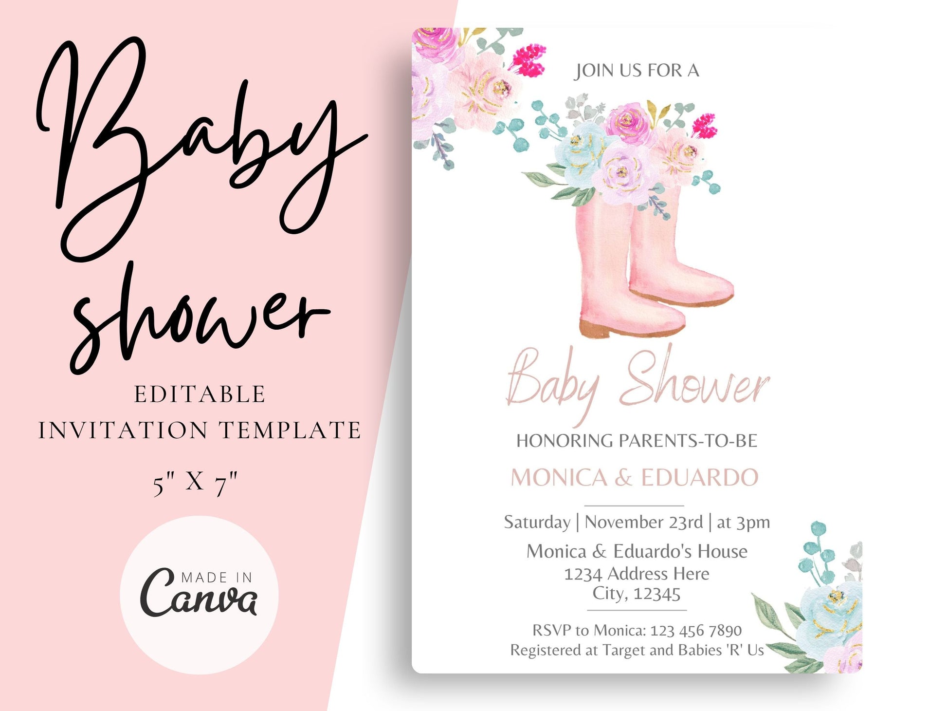 Cava Baby Shower Invitation Girl – Mama Life Printables