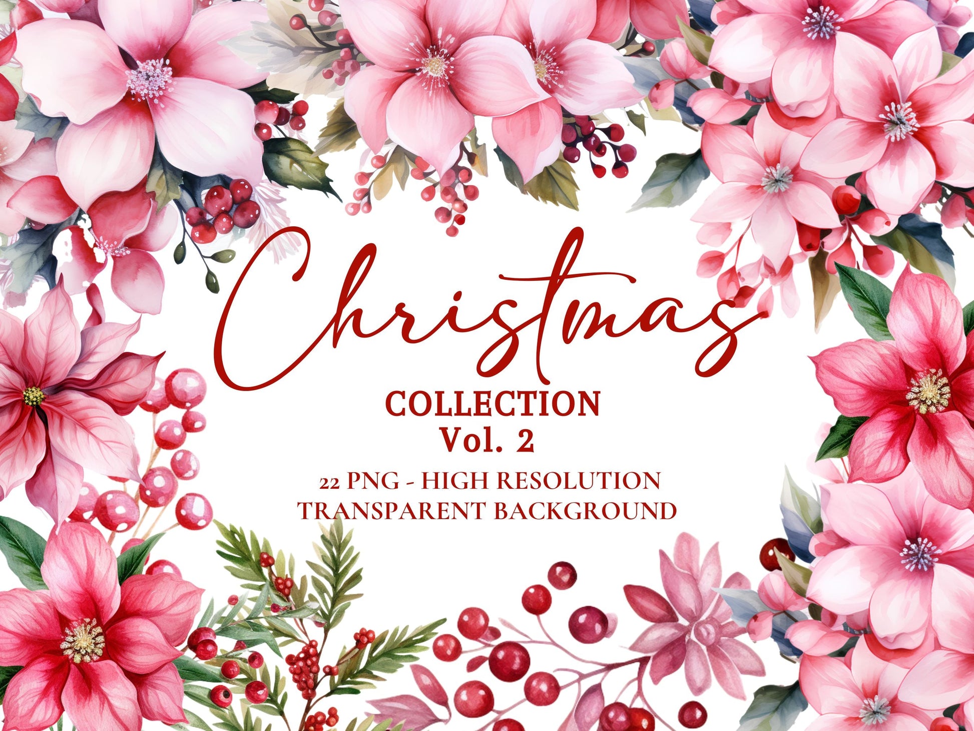 Christmas Pink Flowers PNG Clip Arts – Mama Life Printables christmas-pink-flowers-png-clip-arts-mama-life-printables