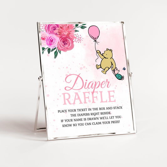 Winnie the Pooh Diaper Raffle Sign and Cards - Party Signs - Mama Life Printables