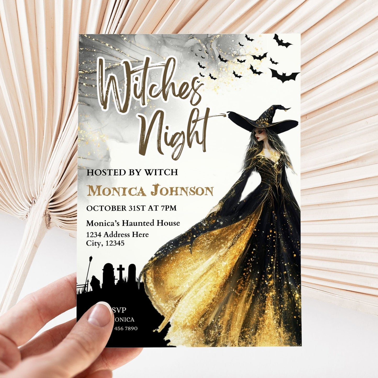 witches night party invite